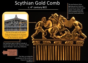 Sisir emas bangsa Scythian 400 SM.(SlideShare)