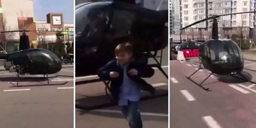 Helikopter saat mengantar anak Andrey Palchevskii.(thehook.news)