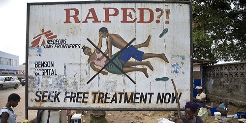 Billboard tentang pemerkosan di Liberia.(historiann.com)