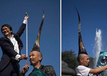 Kazuhiro Watanabe Mohawk tertinggi di dunia.(bbs)