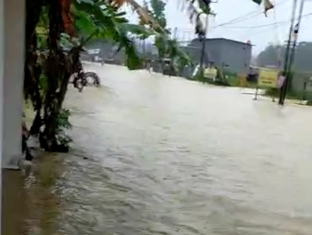 Jalan Raya Citereup-Cibaliung Terputus Akibat Banjir