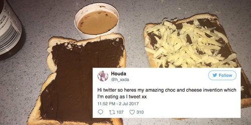 Twitter Houda tentang roti panggang kreasinya.(Mashable)