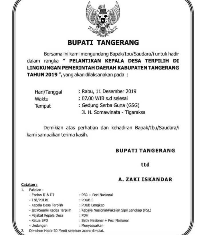 Pelantikan 153 Kades Terpilih Kabupaten Tangerang Besok Kabar6 Com